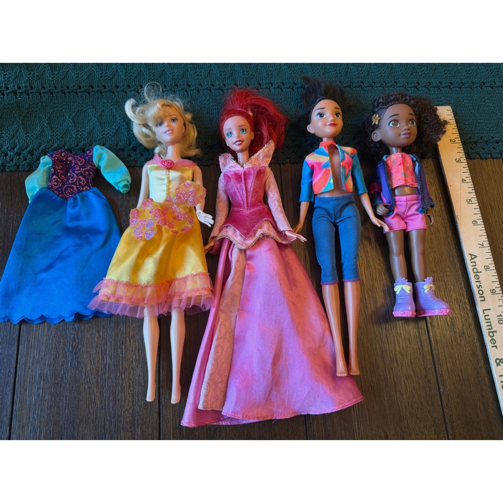 Disney Princess Doll Lot Ariel Belle Jasmine Comfy Squad Wreck-It Ralph 4pc